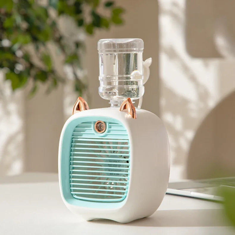 Mini Ventilador Portátil com Spray de Água – Refresca na Hora