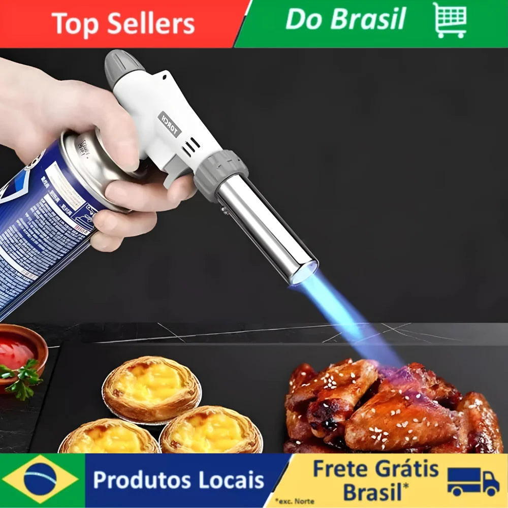 Maçarico Culinário Profissional Regulável – Gourmet & Confeitaria