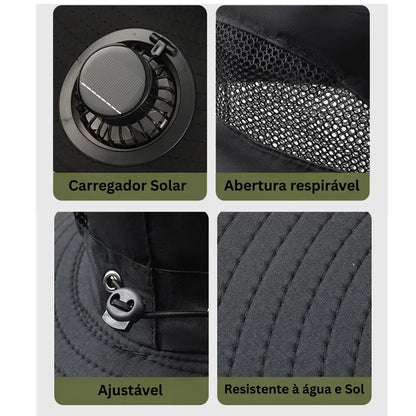 Chapéu com Ventilador Solar