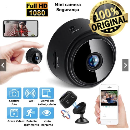 Mini Câmera A9 Wireless 1080p – Visão Noturna e Monitoramento Remoto