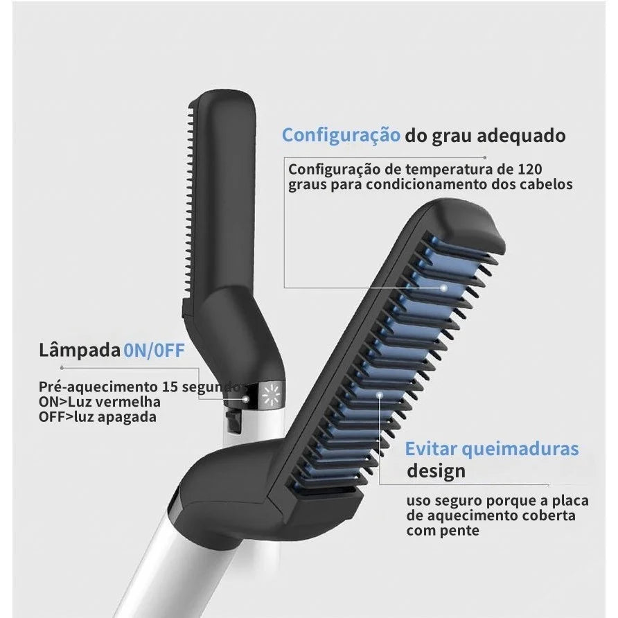 Chapinha / Pente Alisador Masculino – Cabelo e Barba