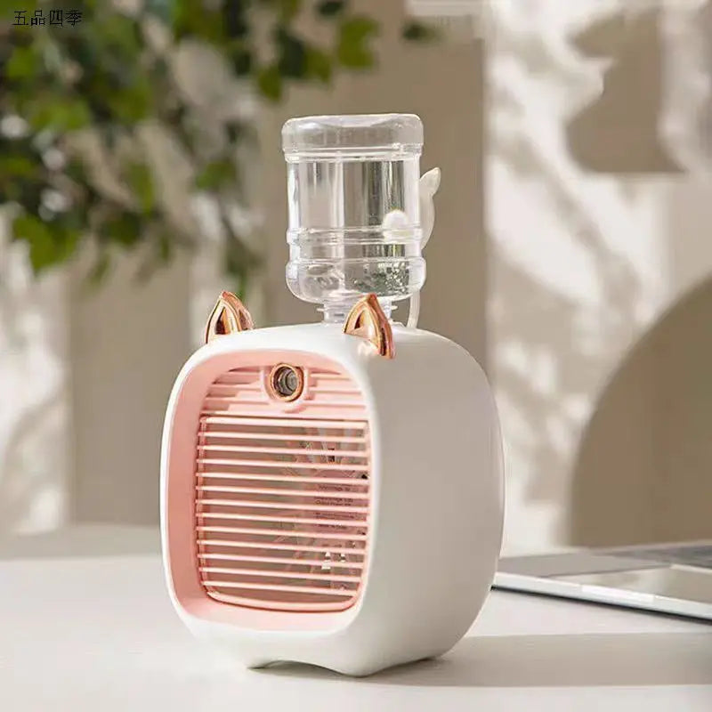 Mini Ventilador Portátil com Spray de Água – Refresca na Hora