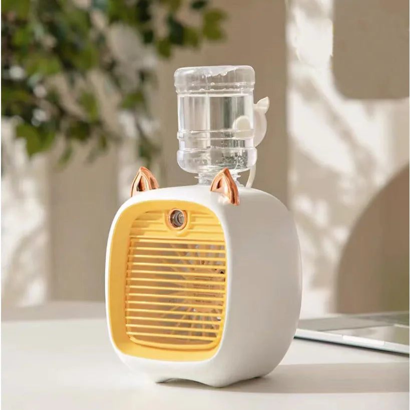 Mini Ventilador Portátil com Spray de Água – Refresca na Hora