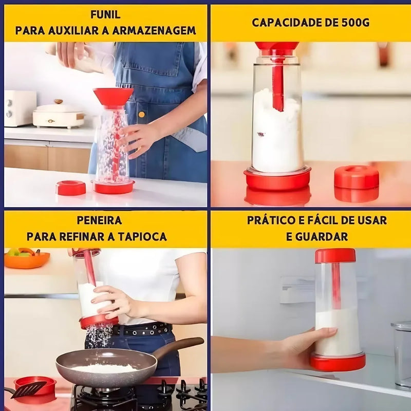 Tapioca Sieve Flour Sugar Sprinkler Kitchen Stainless Steel Fine Plastic Thick Culinary Utensil Multipurpose Confects Coffee