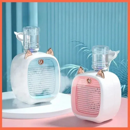 Mini Ventilador Portátil com Spray de Água – Refresca na Hora