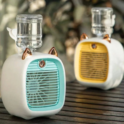 Mini Ventilador Portátil com Spray de Água – Refresca na Hora