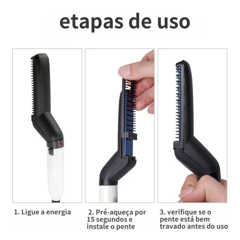 Chapinha / Pente Alisador Masculino – Cabelo e Barba