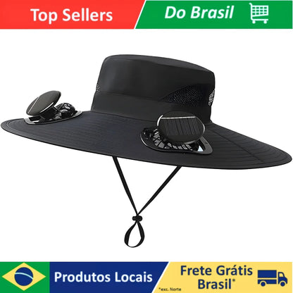 Chapéu com Ventilador Solar