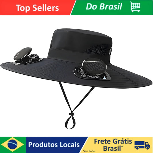 Chapéu com Ventilador Solar