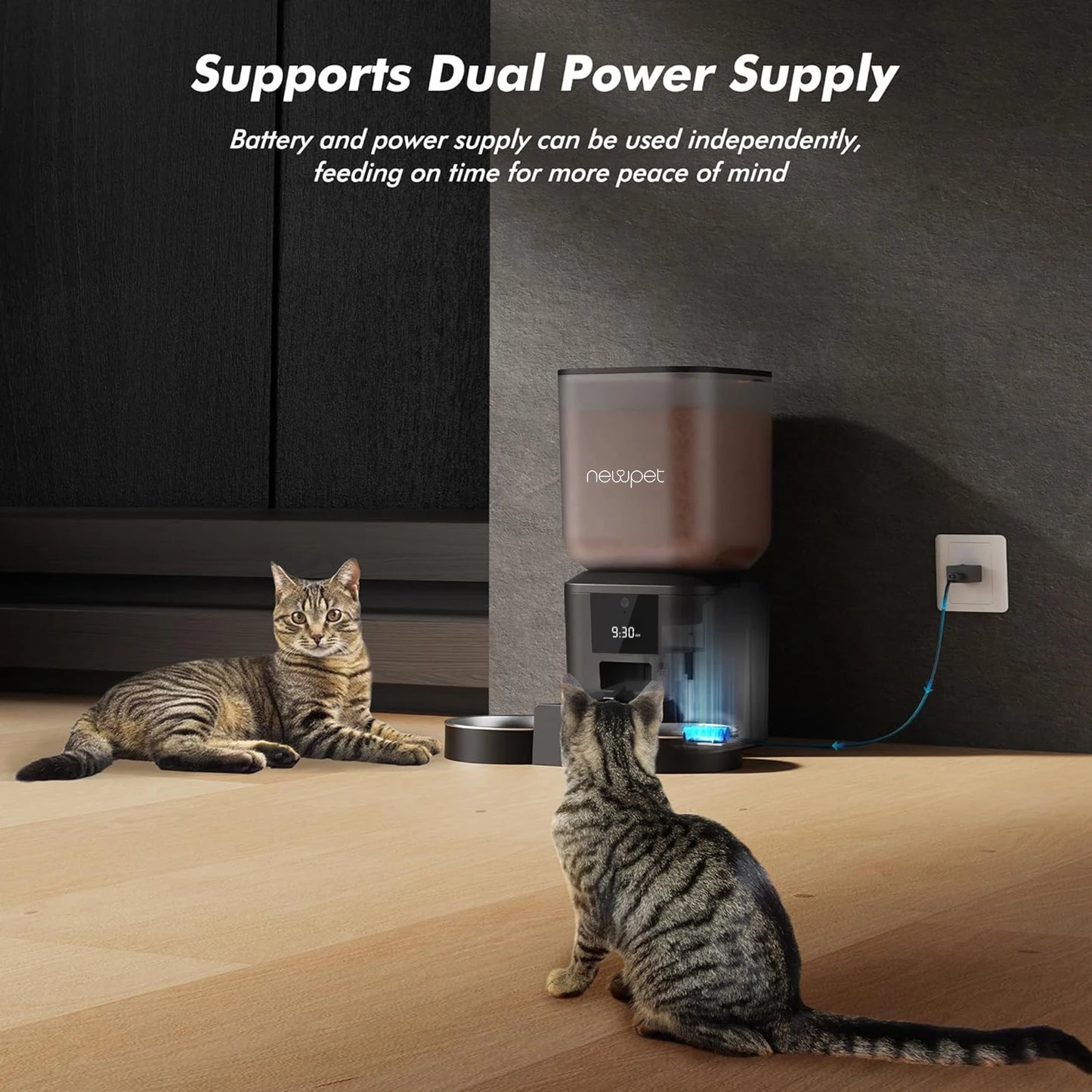 Comedouro Automático Newpet 8L para Pets – Alimentação Programada para Cães e Gatos