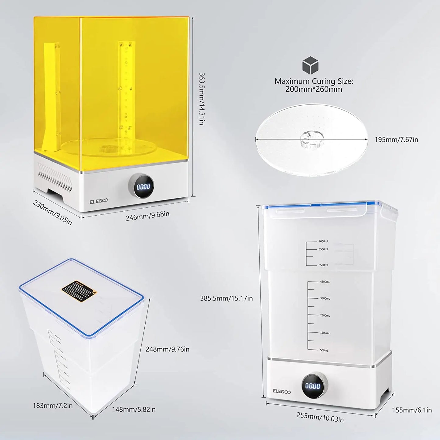 ELEGOO Mercury XS Bundle – Sistema de Lavagem e Cura para Impressão 3D em Resina