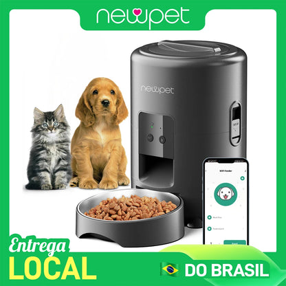 Alimentador Automático Inteligente WiFi 2L para Cães e Gatos – Controle por App, Porções Programadas e Alimentação no Horário Certo