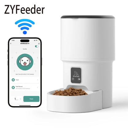 Alimentador Automático Inteligente Wi-Fi 4L para Gatos e Cães – ZYfeeder