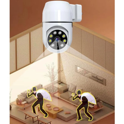 Câmera WiFi IP 1080P Tipo Soquete para Monitoramento de Ambiente Infantil com Áudio Bidirecional, Visão Noturna e Rotação 355° / 90°