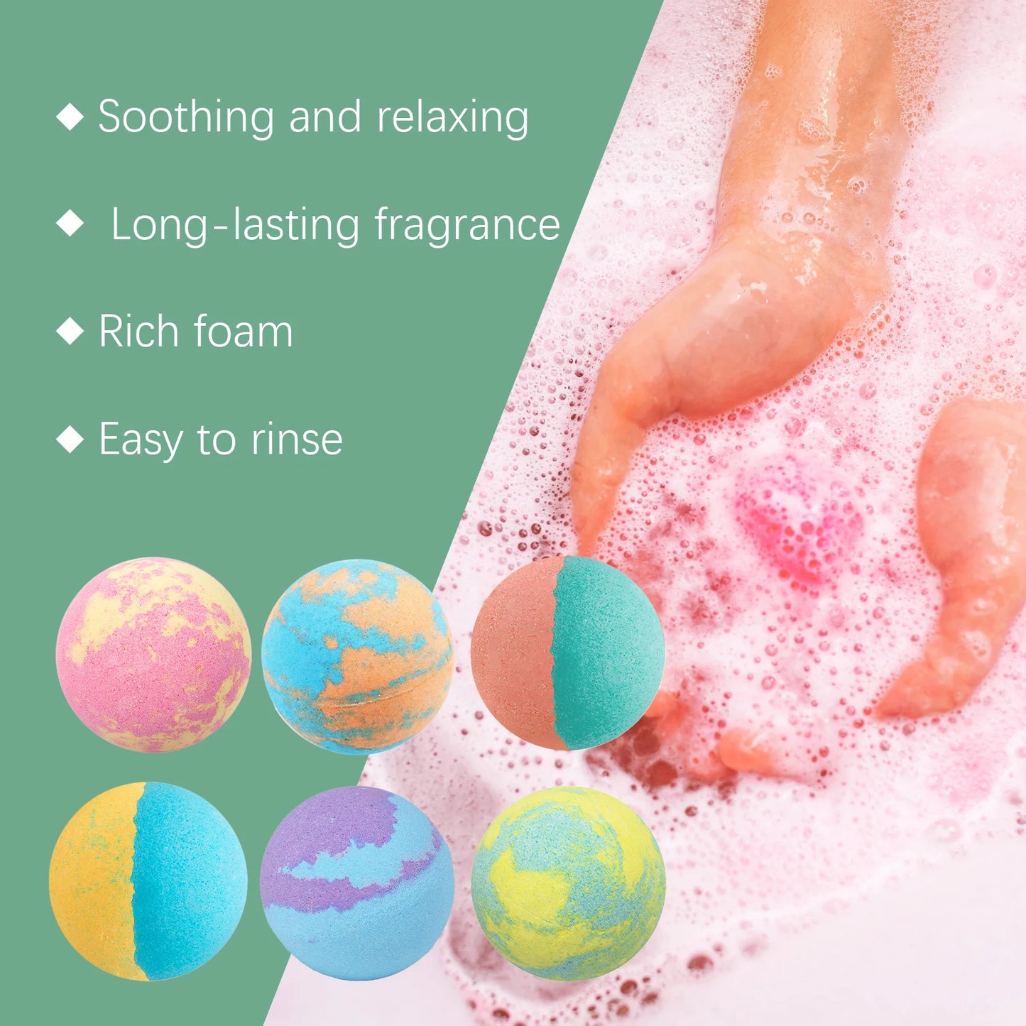 Kit de Bombas de Banho de Natal OceAura – Aromaterapia, Relaxante, Anti-estresse, Esfoliante, Hidratante, Limpeza para banho, Bolas de sal artesanais