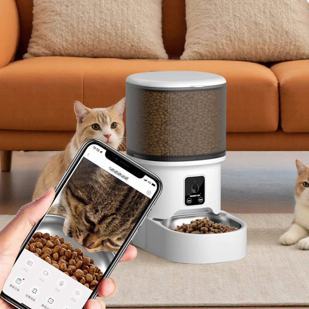 Alimentador Automático Inteligente Wi-Fi 4L para Gatos e Cães – ZYfeeder