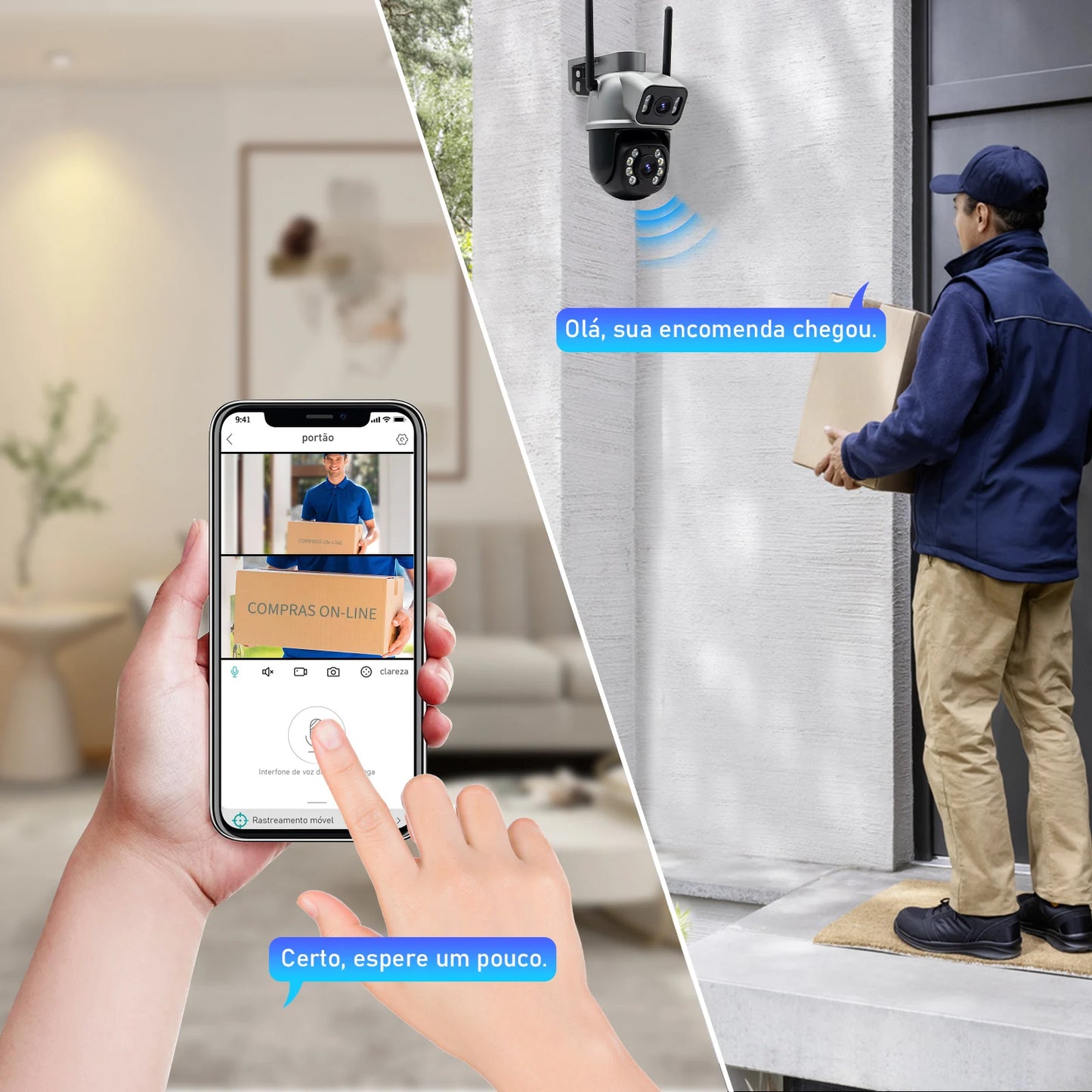 Câmera WiFi iCSee Black Ultra HD 4K – Segurança Residencial e Comercial