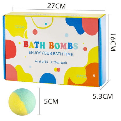 Bombas de Banho para Crianças com Surpresa Dentro, Kit com 15 Bombas de Banho Infantis, Espuma Efervescente Natural e Orgânica com Brinquedo de Banho