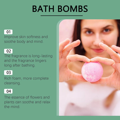 Kit de Bombas de Banho de Natal OceAura – Aromaterapia, Relaxante, Anti-estresse, Esfoliante, Hidratante, Limpeza para banho, Bolas de sal artesanais